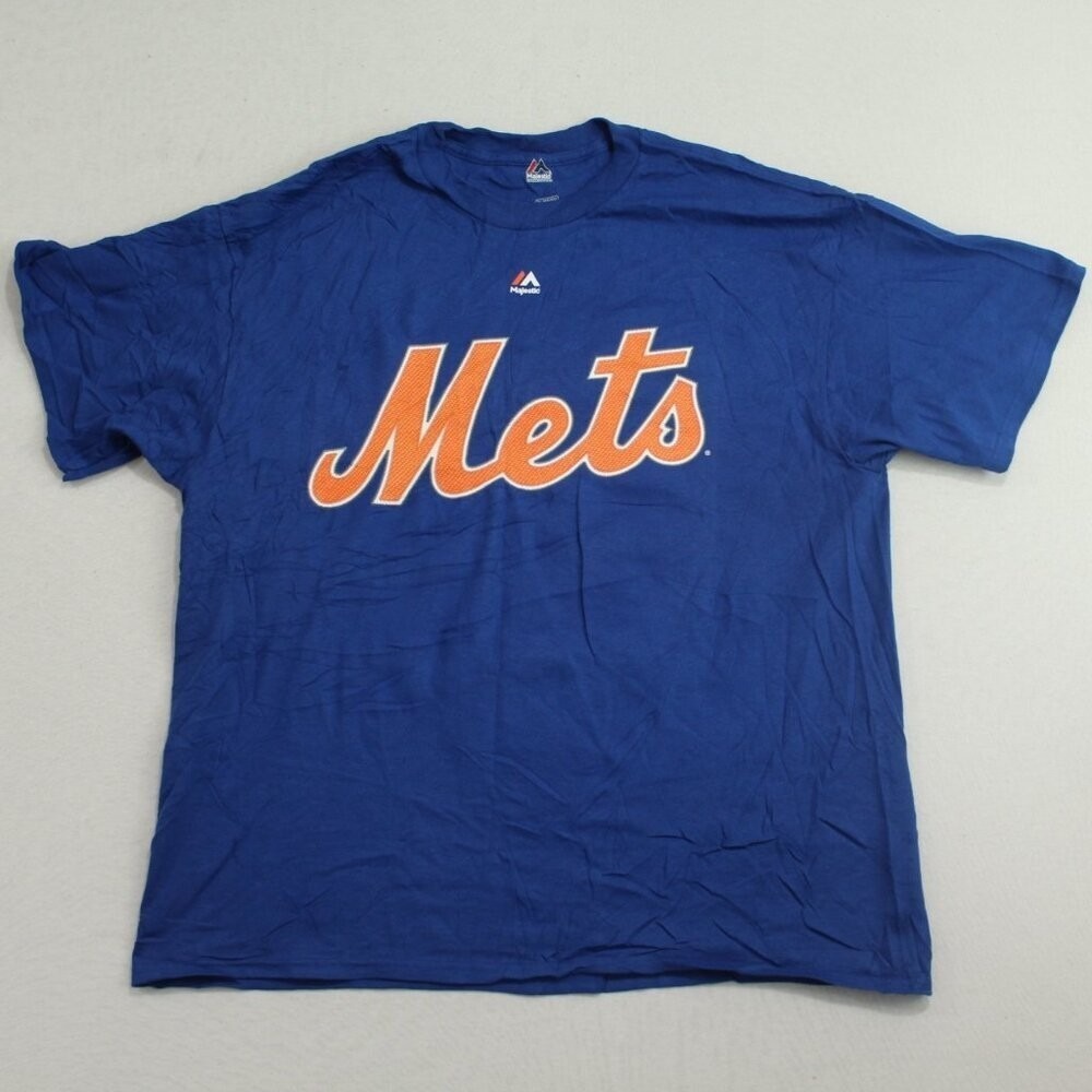 Majestic New York Mets Shirt Men XL Blue Good Yoenis Cespedes 52 MLB Tee